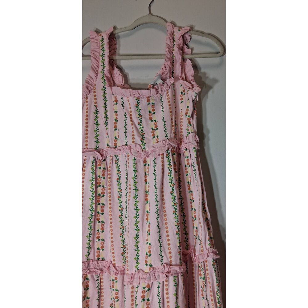 Neon rose London womens small maxi dress pink tiered floral boho sundress - Picture 5 of 11